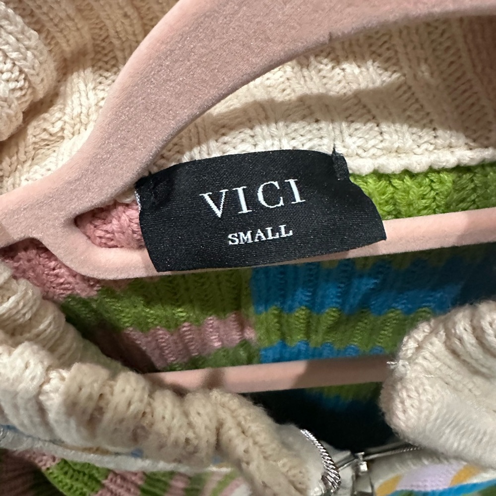 Vici Colorful Striped Knit Sweater